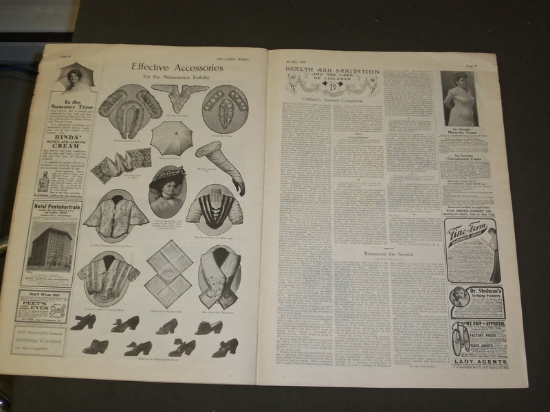 1908 JULY THE LADIES' WORLD MAGAZINE - GREAT PHOTOS AND ADS - B 4010