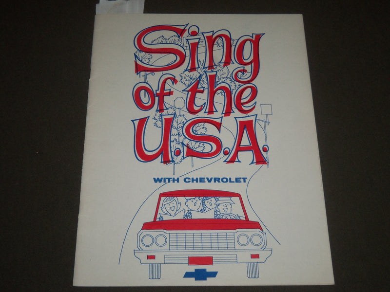 1964 SING OF THE U. S. A. WITH CHEVROLET SOFTCOVER SONG BOOK - J 2540