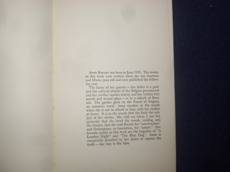 1956 THE BLUE DOG HARDCOVER BOOK BY ANNE BODART - ALICE B. TOKLAS - KD 9145