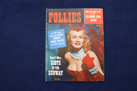 1956 JANUARY FOLLIES MAGAZINE - ANITA EKBERG COVER - E 12114