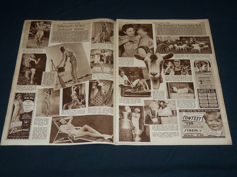 1938 JULY 23 THE PITTSBURGH PRESS SUNDAY ROTO SECTION - BETTY GRABLE - NP 4491