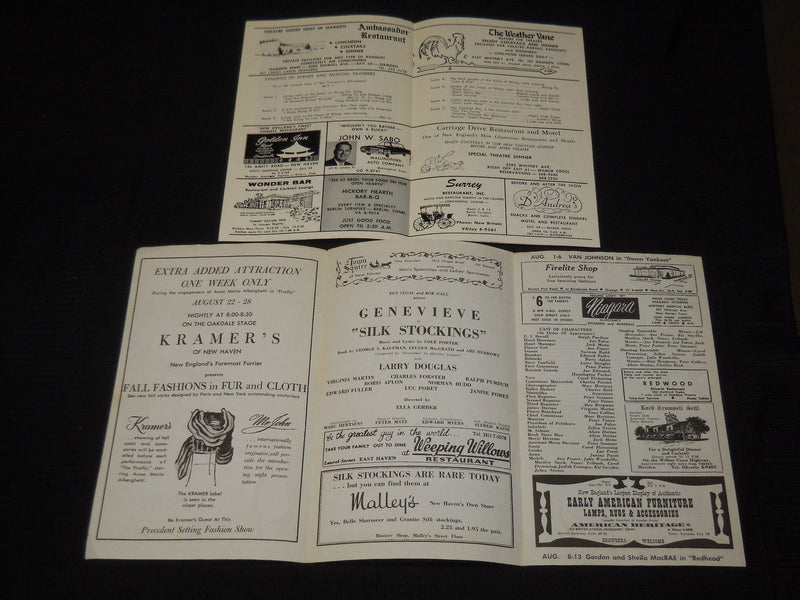 1954-1964 OAKDALE MUSICAL THEATRE PROGRAMS LOT OF 8 ISSUES - WALLINGFORD - K 638