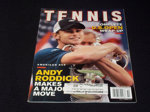 2003 OCTOBER TENNIS MAGAZINE - ANDY RODDICK FRONT COVER - E 2217