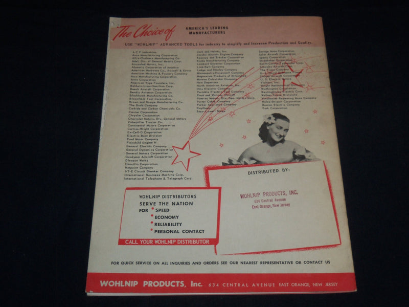 1950'S WOHLNIP PRODUCTS INC. CATALOGUE - EAST ORANGE NEW JERSEY - J 8151