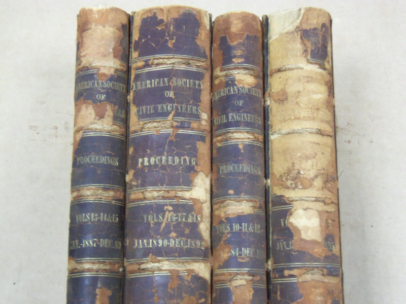 1884-1895 PROCEEDINGS OF AMERICAN SOCIETY CIVIL ENGR VOLUME LOT OF 4 - KD 909J