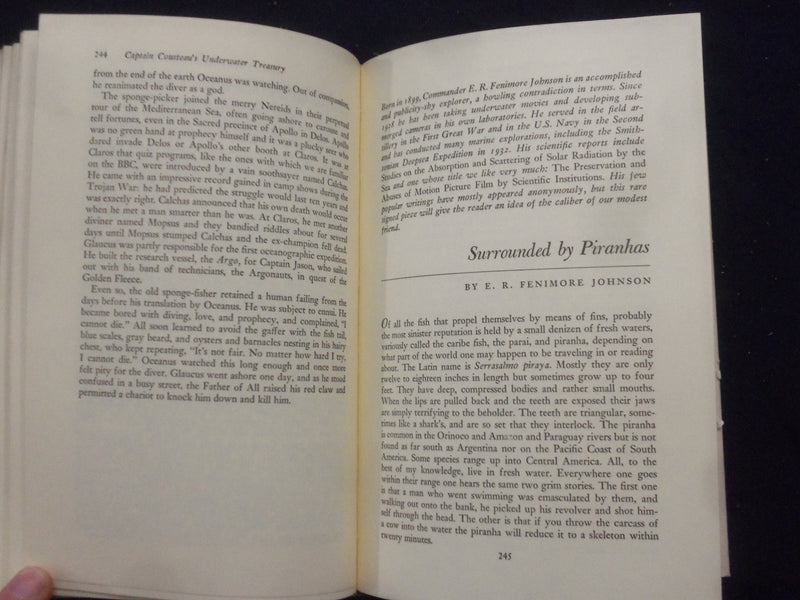 1959 CAPTAIN COUSTEAU'S UNDERWATER TREASURY HARDCOVER BOOK - KD 8289
