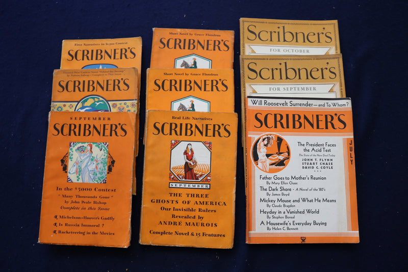 1930-1934 SCRIBNER'S MAGAZINE - LOT OF 9 - O 3489