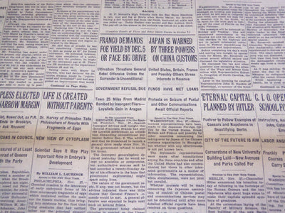 1937 NOV 28 NEW YORK TIMES - FRANCO DEMANDS FOE YIELD BY DEC 5 - NT 1287