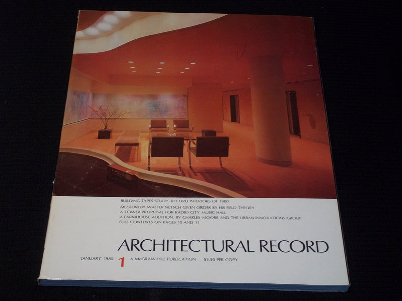1980 JANUARY ARCHITECTURAL RECORD MAGAZINE - RECORD INTERIORS COVER - E 5969