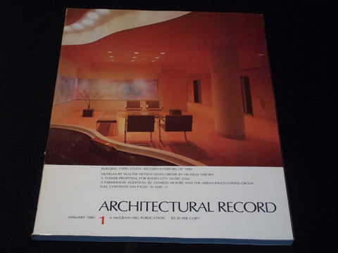 1980 JANUARY ARCHITECTURAL RECORD MAGAZINE - RECORD INTERIORS COVER - E 5969