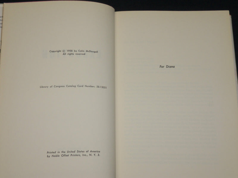 1958 EXECUTION HARDCOVER BOOK INSCRIBED BY COLIN MCDOUGALL - D 433