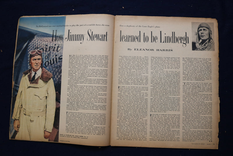 1956 JAN 1 AMERICAN WEEKLY MAGAZINE - JIMMY STEWART ARTICLE AND PHOTO - E 23271