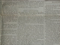 1846 OCTOBER 24 MASSACHUSETTS PLOUGHMAN NEWSPAPER - SANTA CLARA LETTER - NP 5134