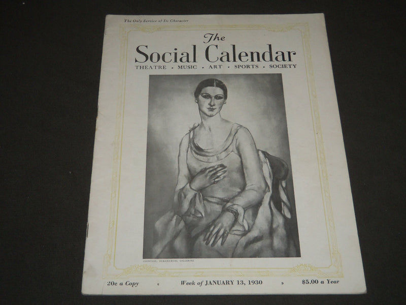 1930 JANUARY 13 THE SOCIAL CALENDAR MAGAZINE - ST 4835