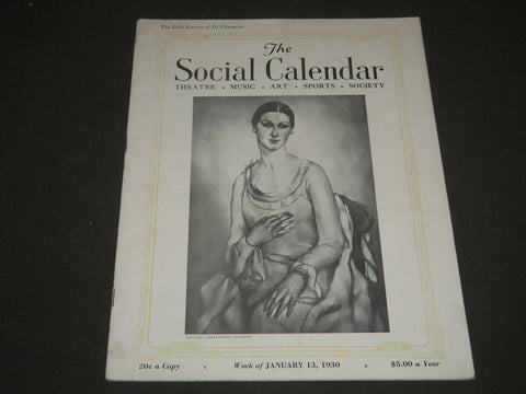 1930 JANUARY 13 THE SOCIAL CALENDAR MAGAZINE - ST 4835