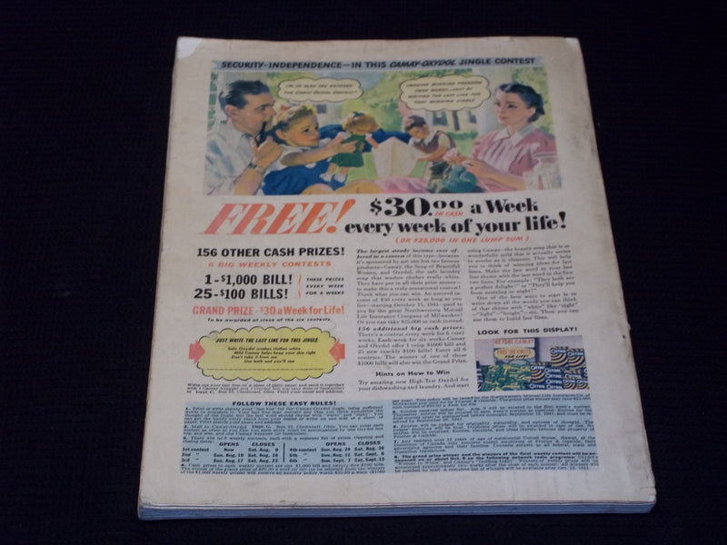 1941 SEPTEMBER COSMOPOLITAN MAGAZINE - VACATION ISSUE FRONT COVER - E 14264
