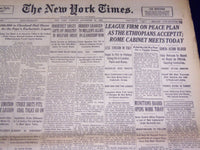 1935 SEPTEMBER 24 NEW YORK TIMES - ETHIOPIANS ACCEPT PEACE PLAN - NT 3792