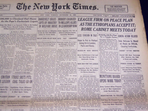 1935 SEPTEMBER 24 NEW YORK TIMES - ETHIOPIANS ACCEPT PEACE PLAN - NT 3792