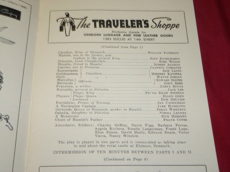 1955-1960 CLEVELAND PLAYHOUSE PROGRAM LOT OF 4 - DOM DELUISE - O 1098F