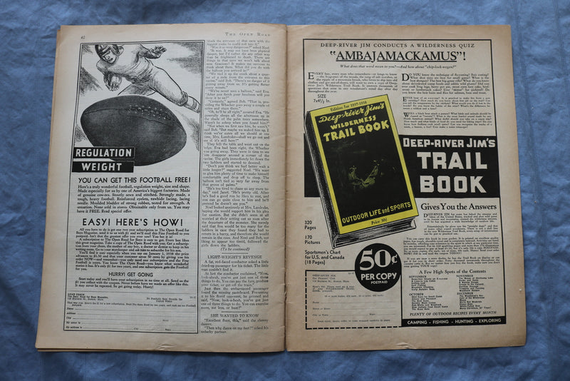 1937 OCTOBER THE OPEN ROAD FOR BOYS MAGAZINE - FUMBLES -THE WHACKER - ST 5510H