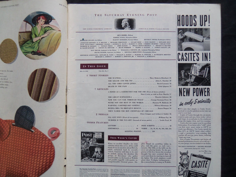 1950 JULY 15 THE SATURDAY EVENING POST MAGAZINE - ILLUSTRATED COVER - SP 1833