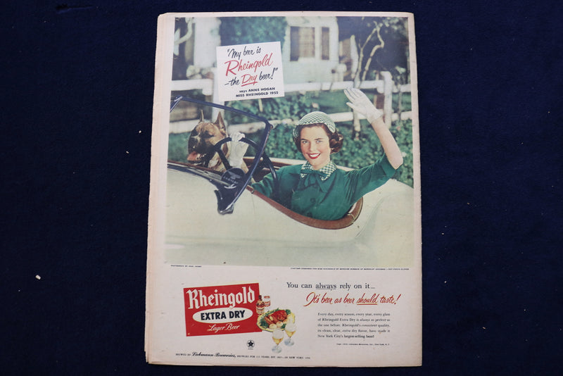 1952 APR 13 NY MIRROR MAGAZINE - CATHERINE MONAHAN-ELAINE FALVEY COVER - E 22501