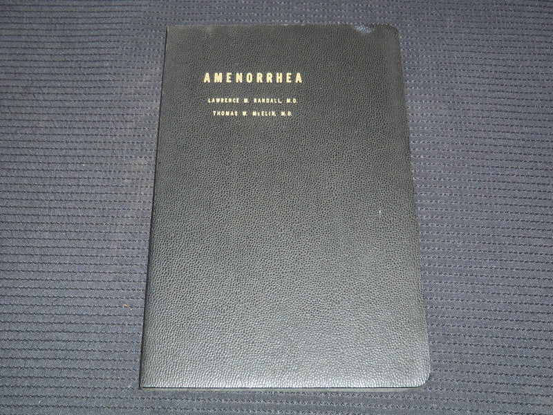 1951 AMENORRHEA SOFTCOVER BOOK BY LAWRENCE M. RANDALL M. D. - KD 7663