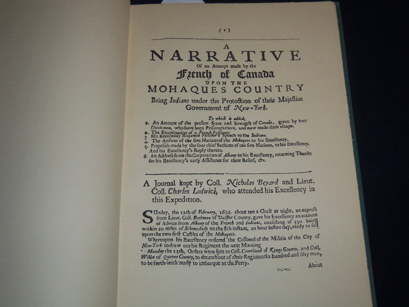 1903 A NARRATIVE OF FRENCH CANADA UPON THE MOHAQUE'S COUNTRY - KD 1111R