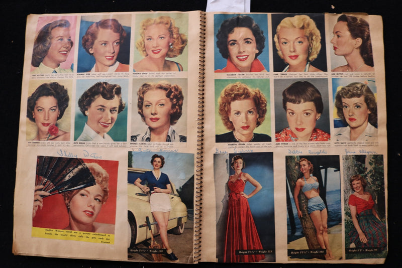 1950'S MOVIE STARS SCRAPBOOK LOADED -MARILYN MONROE-M. LANZA-A. GARDNER- E 24883