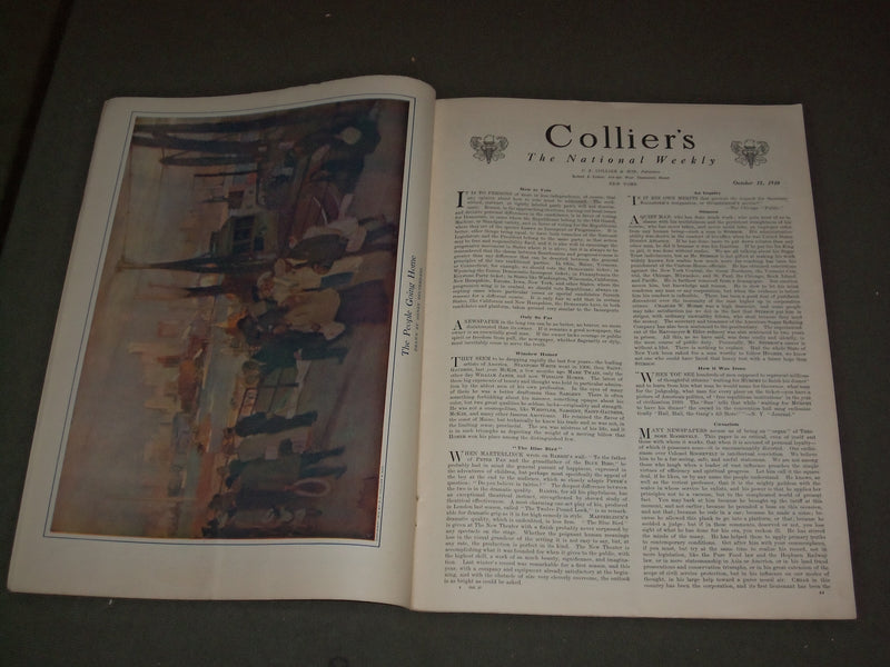1910 OCTOBER 15 COLLIER'S MAGAZINE - GREAT ILLUSTRATIONS, ARTICLES & ADS - F 615