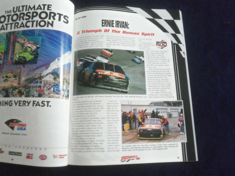 1996 FEB 18 38TH DAYTONA 500 RACING PROGRAM W/PATCH - GREAT PHOTOS - SP 3744I