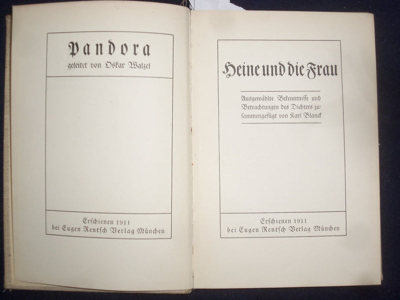 1911 HEINE UND DIE FRAU HARDCOVER BOOK - GERMAN TEXT - KD 8959