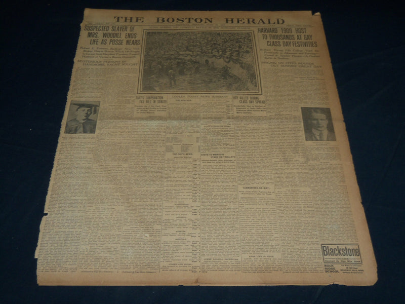 1909 JUNE 26 THE BOSTON HERALD - HARVARD HOST TO THOUSANDS AT CLASS DAY - BH 369