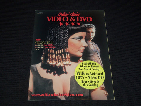 2001 APRIL CRITIC'S CHOICE VDEIO & DVD MAGAZINE - ELIZABETH TAYLOR - E 15946