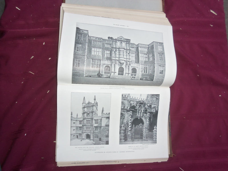 1911 JAN-DEC THE BUILDER U. K. MAGAZINE BOUND VOLUMES - 2 VOLS - FOLD OUTS- C 34