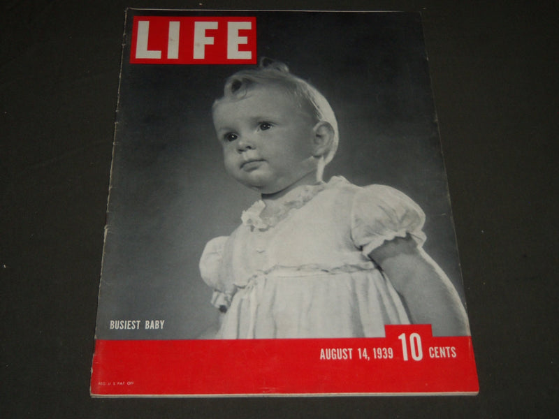 1939 AUGUST 14 LIFE MAGAZINE - BUSIEST BABY COVER - L 143