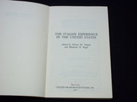 1977 THE ITALIAN EXPERIENCE IN THE UNITED STATES SOFTCOVER BOOK - KD 7630