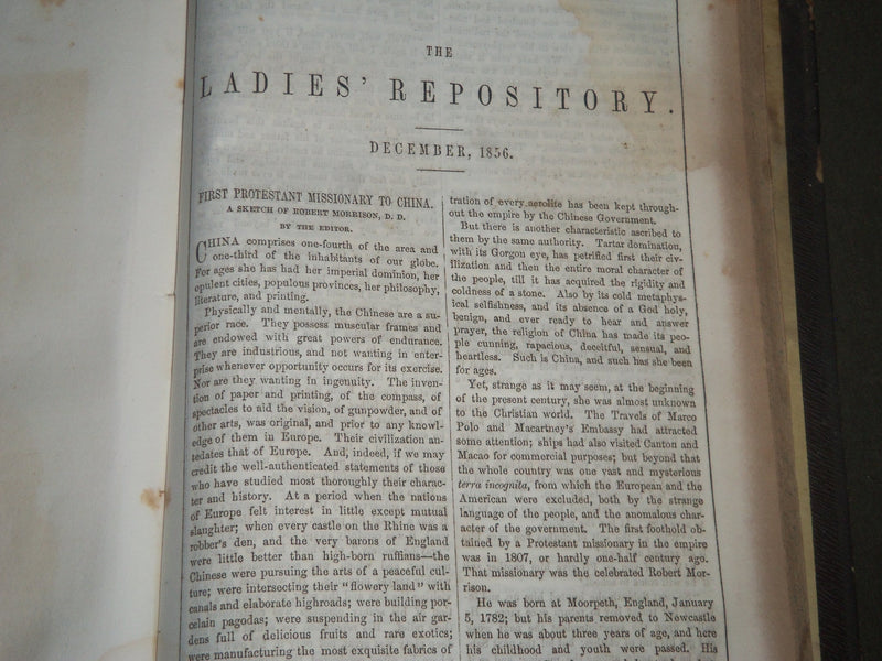1856 JAN-DEC LADIES' REPOSITORY BOUND VOLUME NO. 16 - GREAT ENGRAVINGS - KD 4340