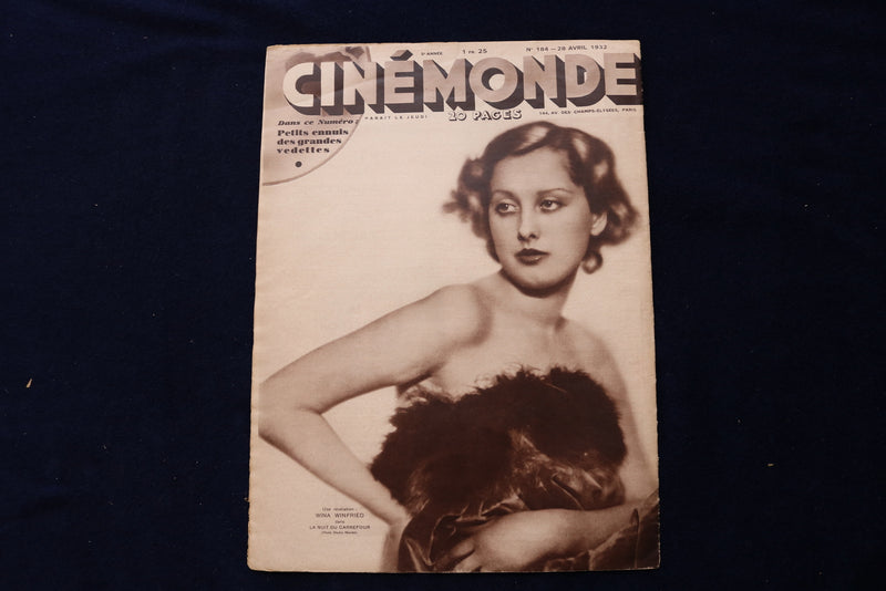 1932 APRIL 28 CINEMONDE MAGAZINE - MARLENE DIETRICH - FRENCH COVER - E 23772