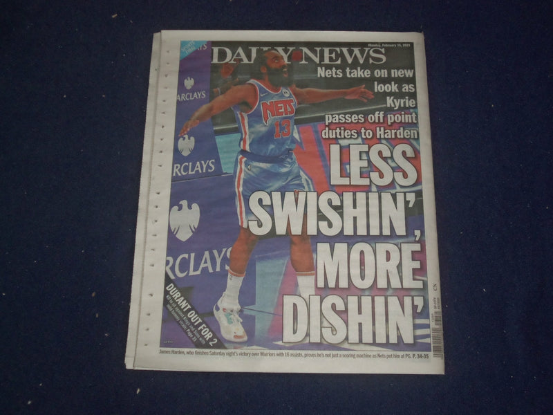 2021 FEBRUARY 15 NEW YORK DAILY NEWS NEWSPAPER -HOMELESS MAN KILLS IN NYC SUBWAY