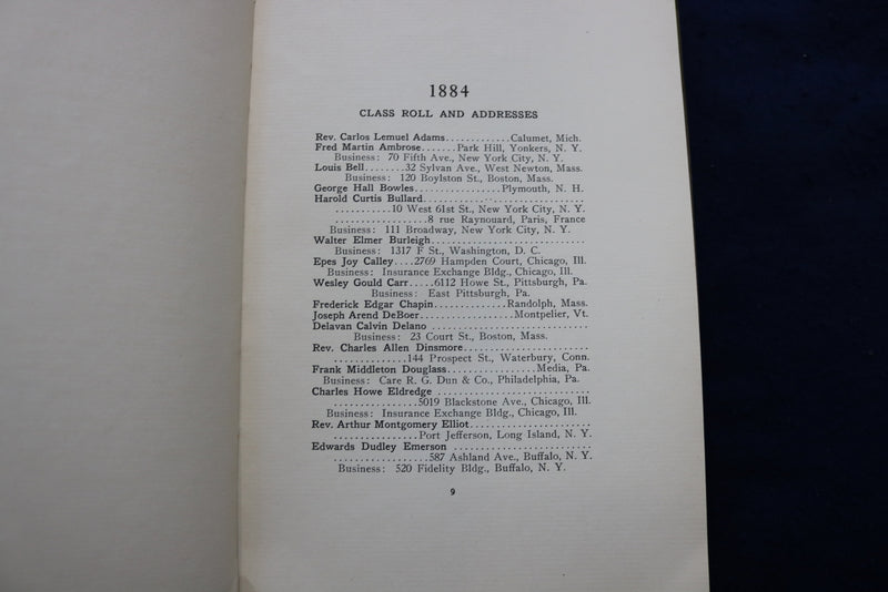 1909-1914 DARTMOUTH 1884 SOFTCOVER BOOK - K 1337