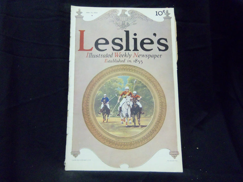 1914 JUNE 11 LESLIE'S WEEKLY MAGAZINE - GREAT PHOTOS & ADS - ST 1279