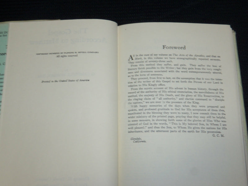 1925-1931 THE GOSPEL ACCORDING TO MARK BOOK LOT OF 3 - G. MORGAN - KD 1378E