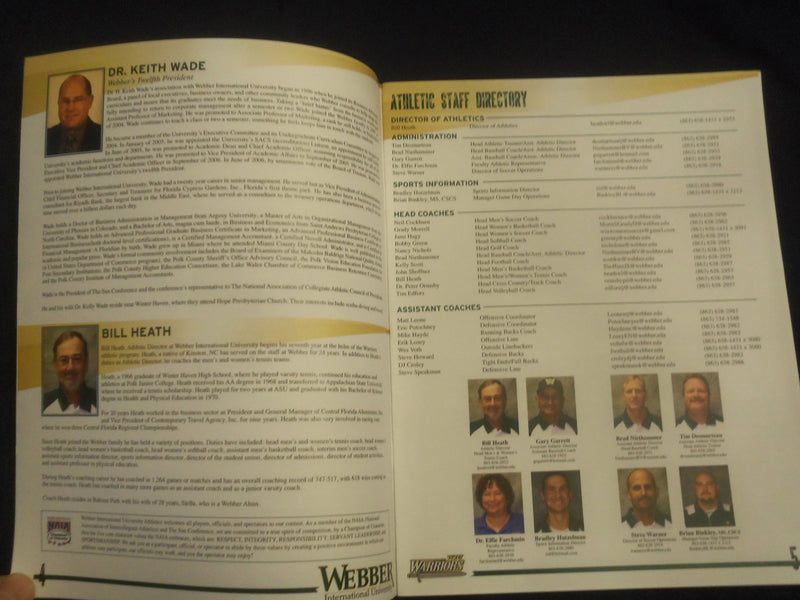 2011 WEBBER INTERNATIONAL UNIVERSITY FOOTBALL SCHEDULE - SP 1219A