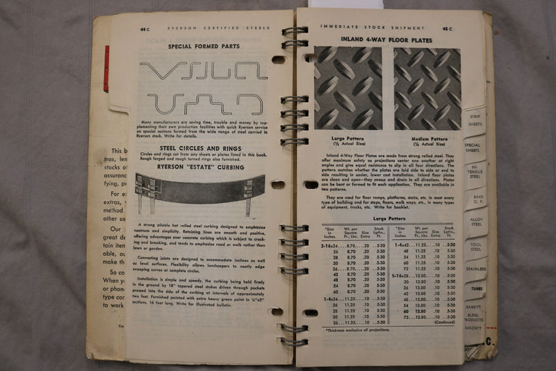 1949-1950 RYERSON STEELS CATALOG - JOSEPH T. RYERSON & SON INC. - K 3451