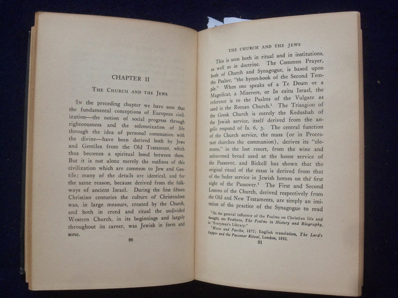 1920 JEWISH CONTRIBUTIONS TO CIVILIZATION HARDCOVER BOOK -JOSEPH JACOBS- KD 8845