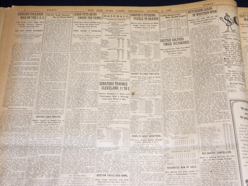 1920 AUGUST 5 NEW YORK TIMES - 2.75 BEER PLANK WINS AT SARATOGA - NT 8550