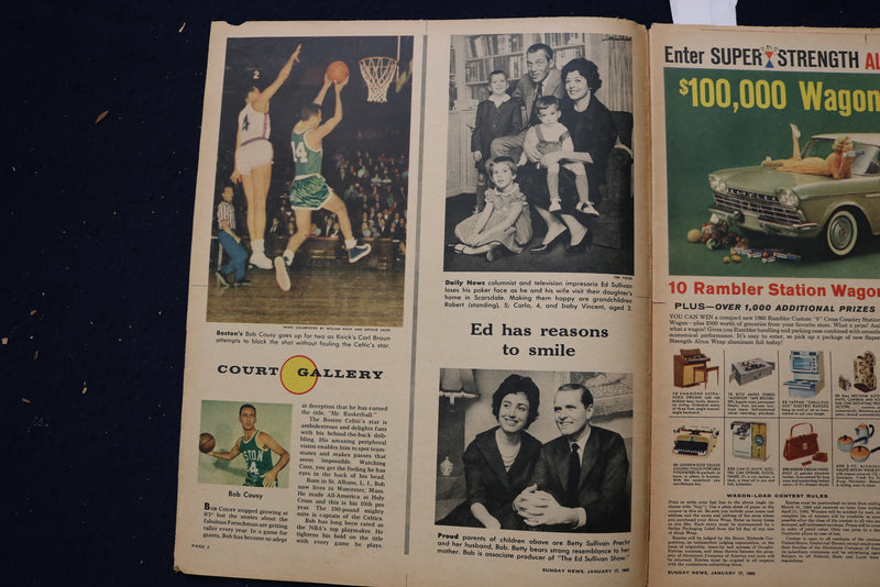 1960 JANUARY 17 SUNDAY NEWS COLOROTO MAGAZINE-ANNE BANCROFT -BOB COUSY - E 23187