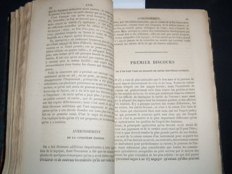 1846 LOGIQUE DE PORT ROYAL VOLUME BY ARNAULD - FRENCH - KD 4815I