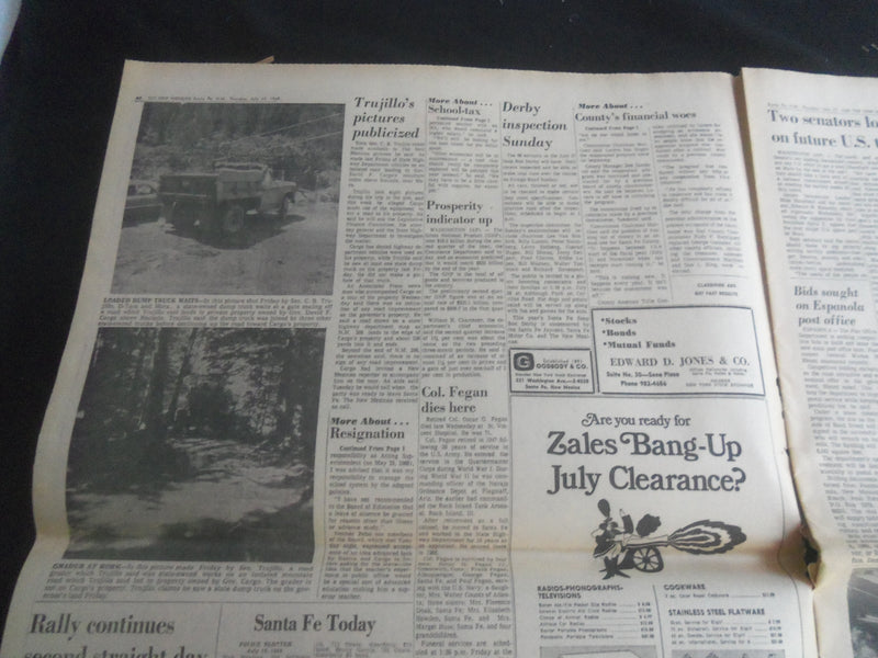 1969 JULY 17 THE NEW MEXICAN NEWSPAPER - APOLLO IS HALFWAY TO MOON - NP 5861